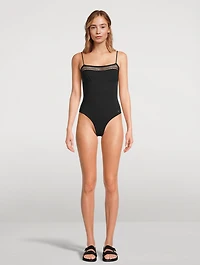 Lace Inset One-Piece Swimsuit