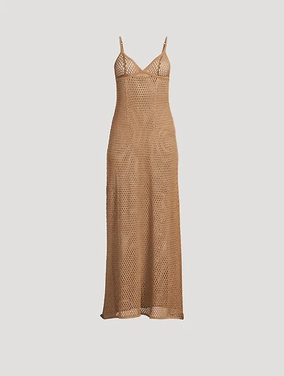 Silk Crochet Maxi Dress