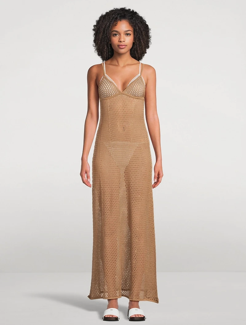 Silk Crochet Maxi Dress