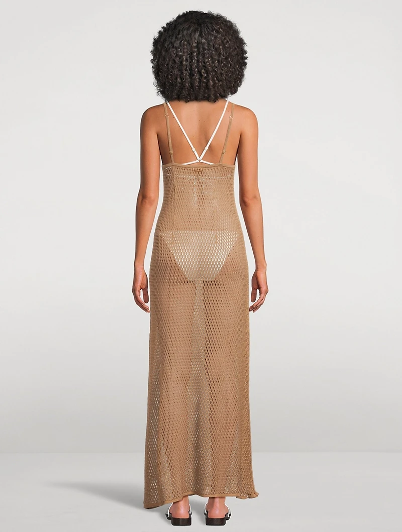 Silk Crochet Maxi Dress