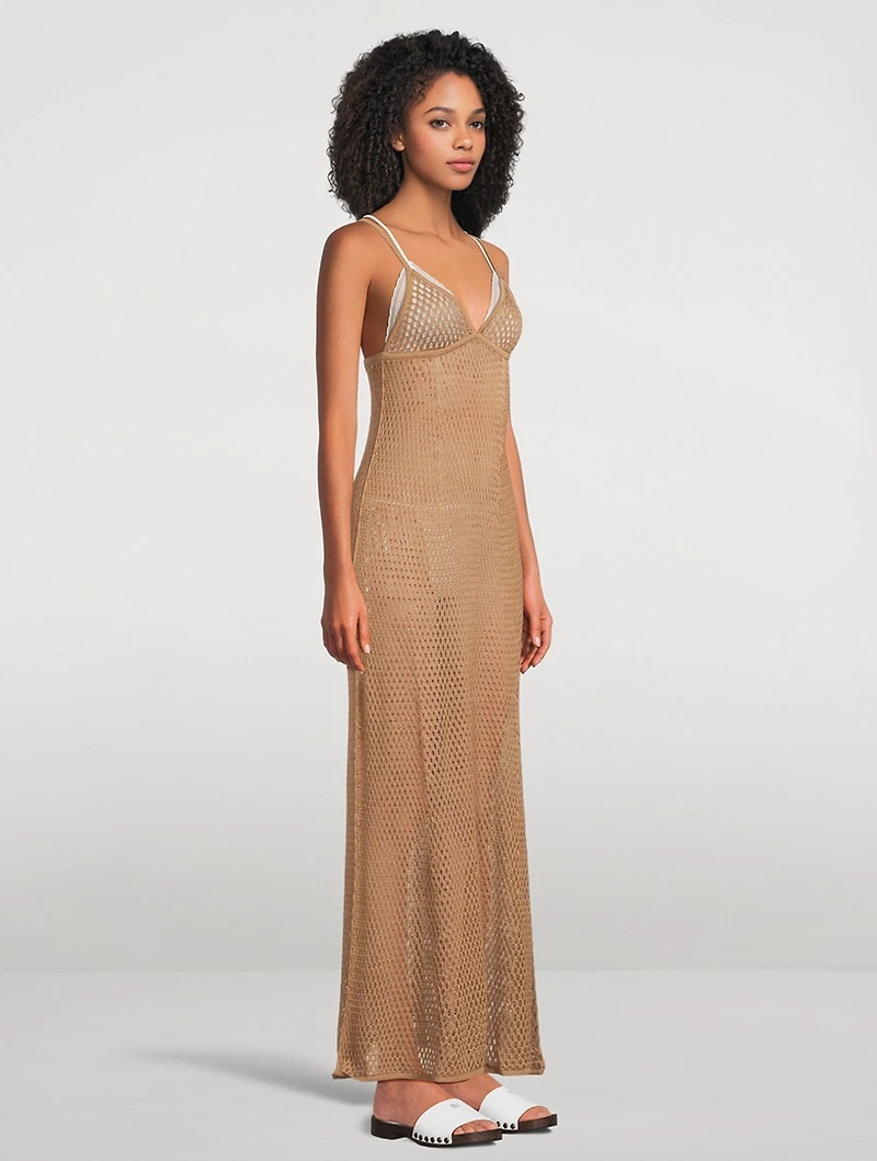 Silk Crochet Maxi Dress