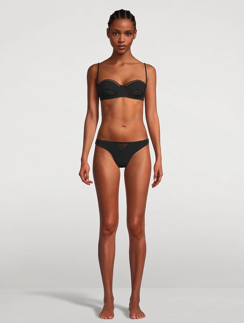 Lace Inset Bikini Bottom