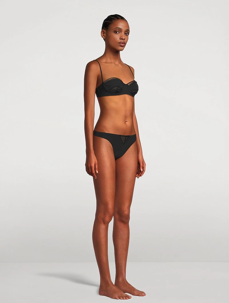 Lace Inset Bikini Bottom