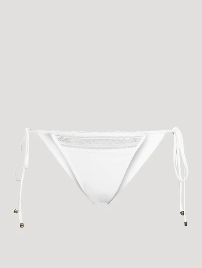 Lace Inset String Bikini Bottom