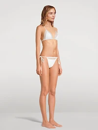 Lace Inset String Bikini Bottom