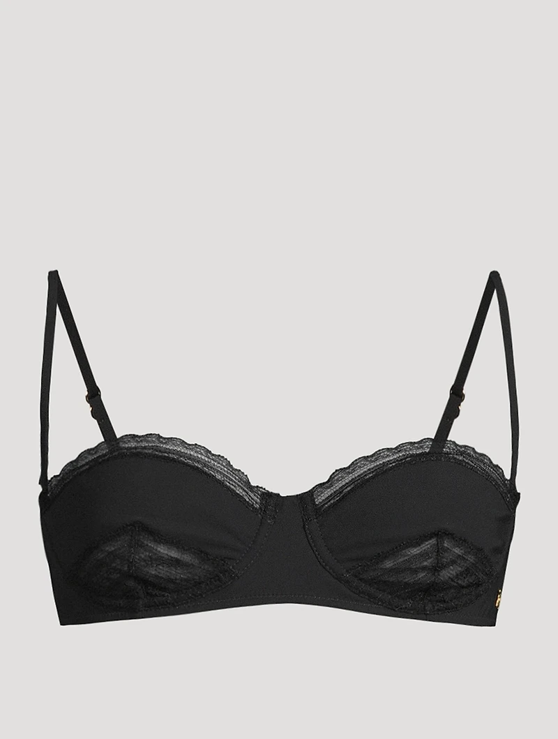 Lace Inset Balconette Bikini Top