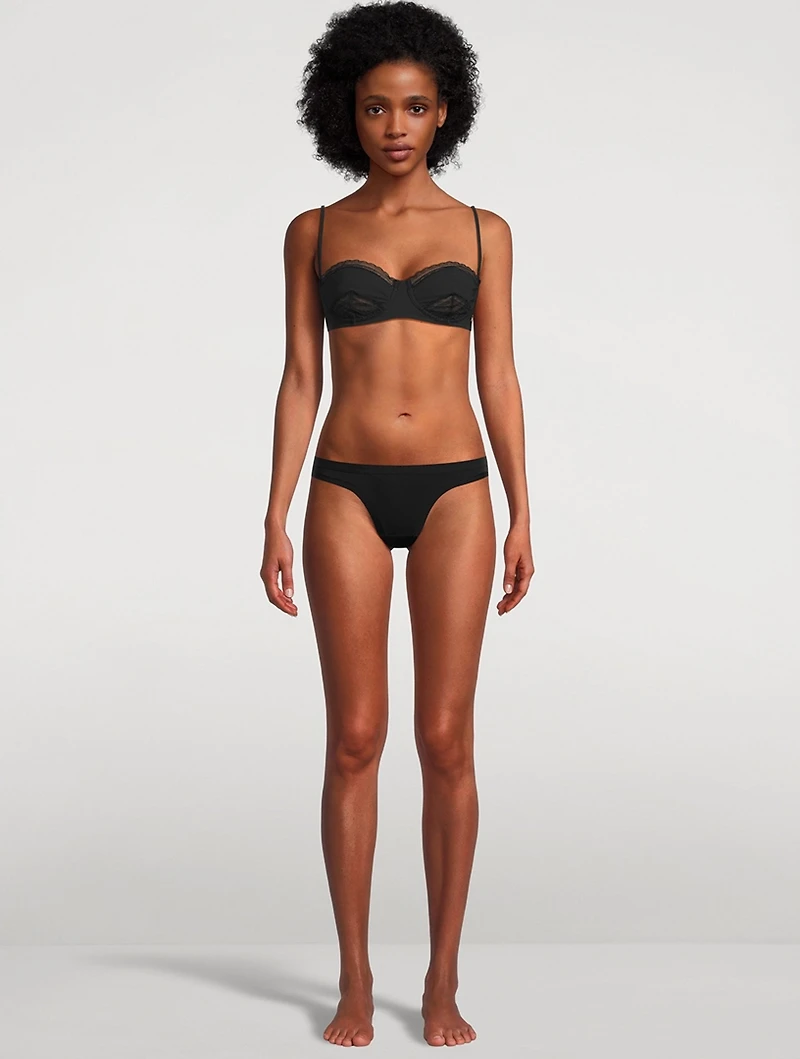 Lace Inset Balconette Bikini Top