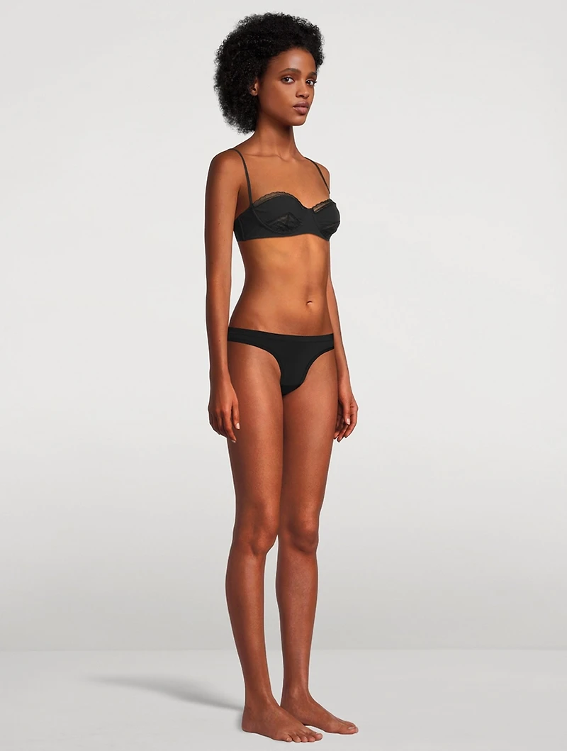 Lace Inset Balconette Bikini Top