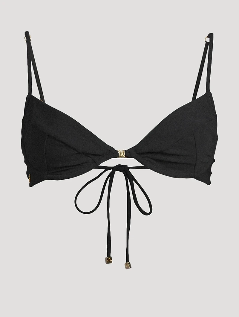 Lace-Up Demi Bikini Top