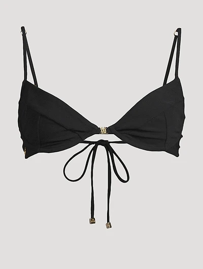 Lace-Up Demi Bikini Top
