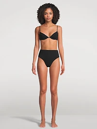 Lace-Up Demi Bikini Top