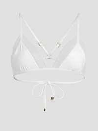 Lace Inset String Bikini Top