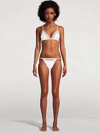 Lace Inset String Bikini Top