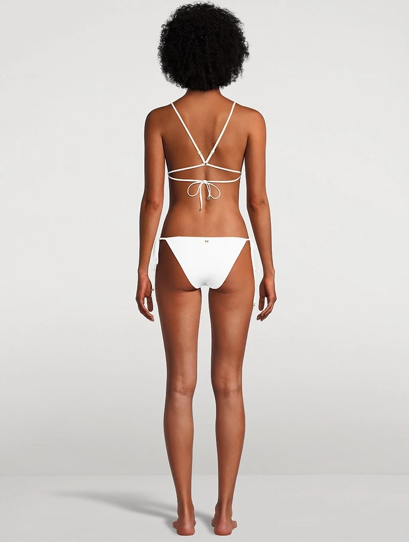 Lace Inset String Bikini Top