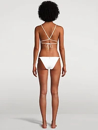 Lace Inset String Bikini Top