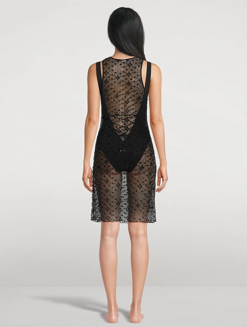 Diamanté Embroidered Mini Dress