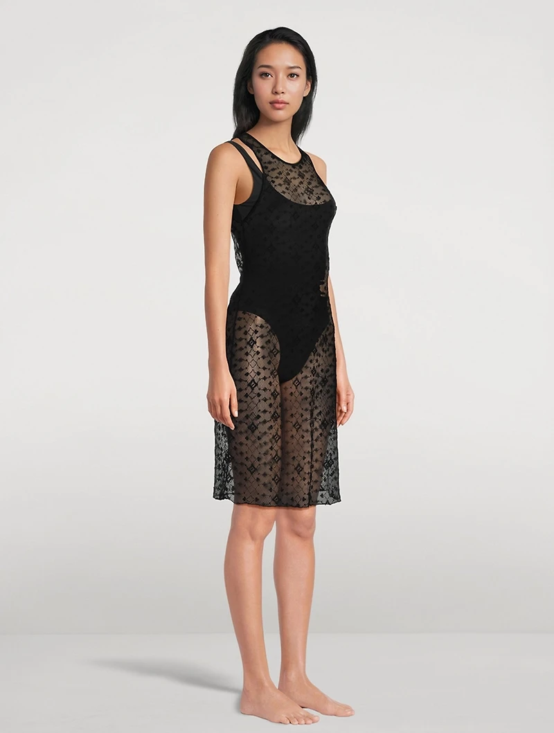 Diamanté Embroidered Mini Dress