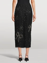Bow-Embellished Pencil Skirt
