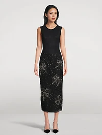 Bow-Embellished Pencil Skirt