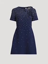 Embellished Crêpe Mini Dress