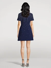 Embellished Crêpe Mini Dress