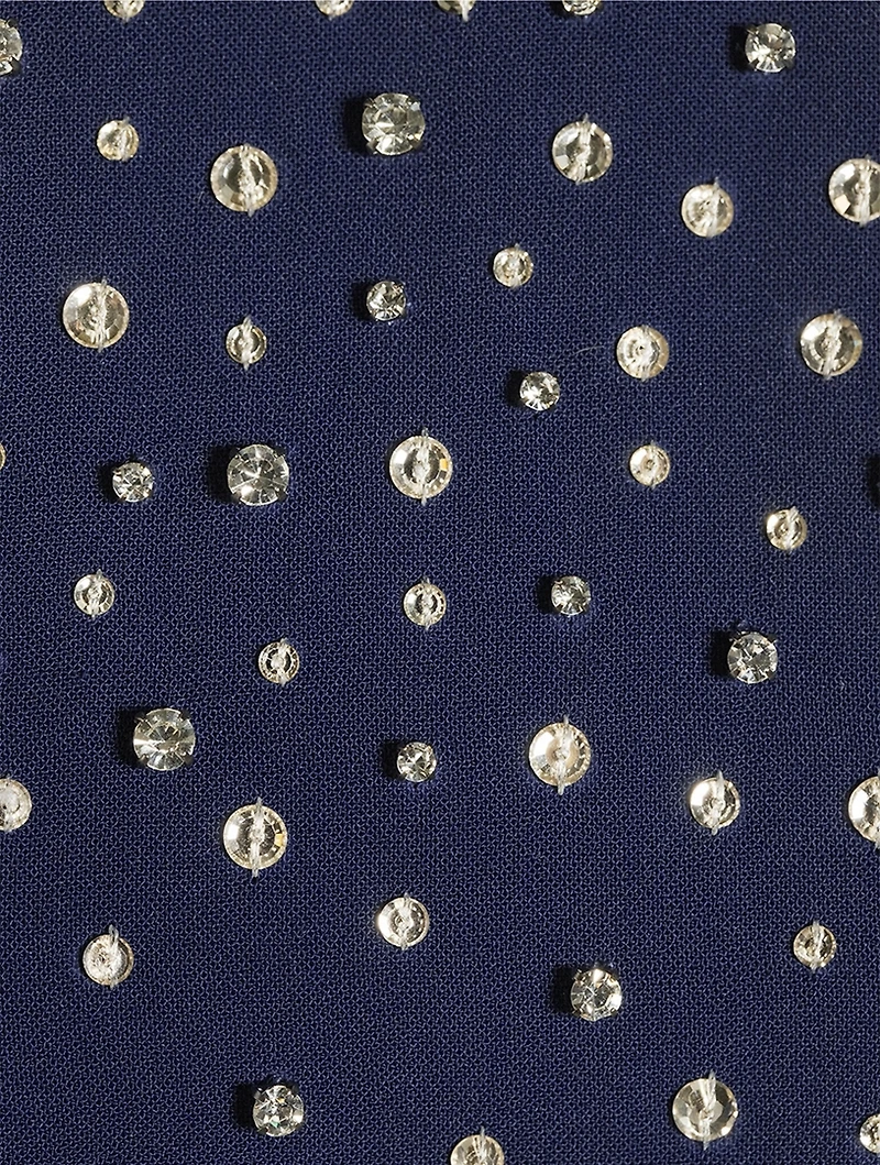 Embellished Crêpe Mini Dress