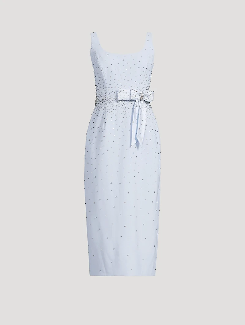 Embellished Crêpe Midi Dress