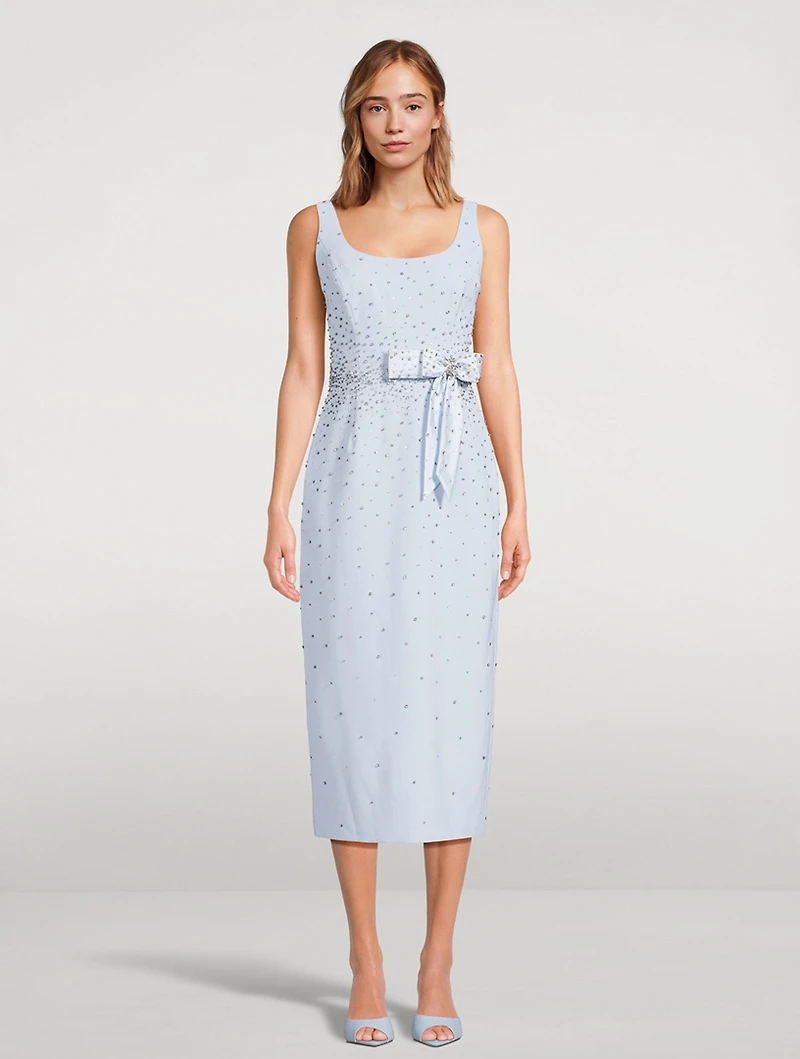 Embellished Crêpe Midi Dress
