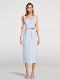 Embellished Crêpe Midi Dress