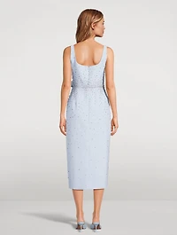 Embellished Crêpe Midi Dress