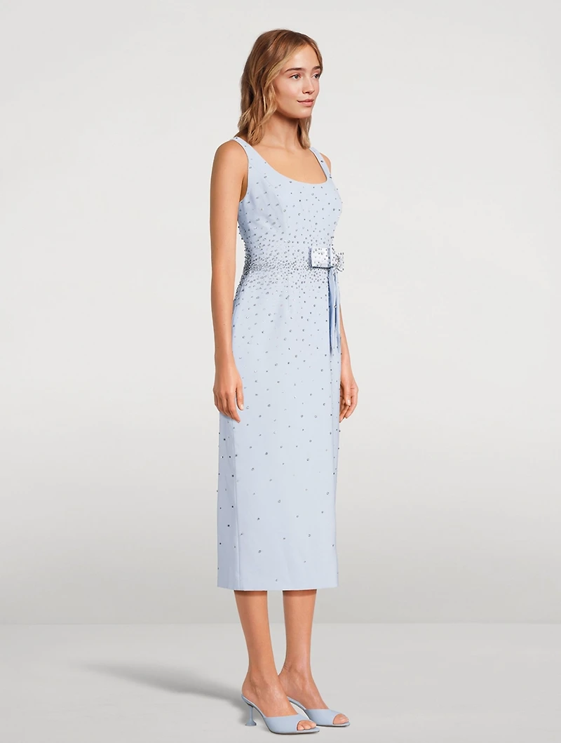 Embellished Crêpe Midi Dress