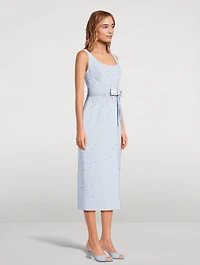 Embellished Crêpe Midi Dress