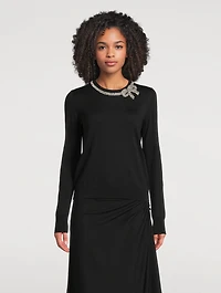 Embellished Silk Cotton Sweater