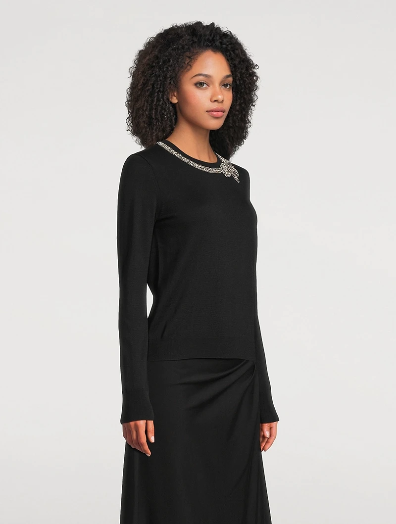 Embellished Silk Cotton Sweater