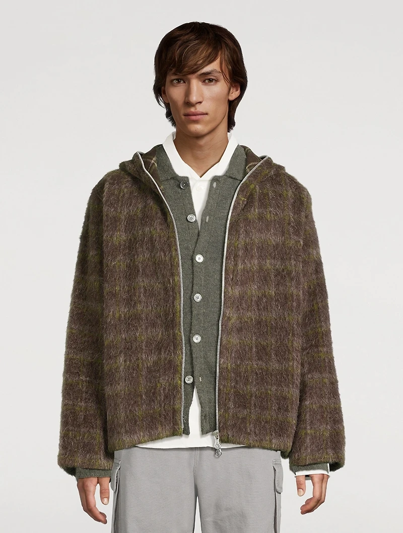 Hairy Wool Jacket Dorf Check Print