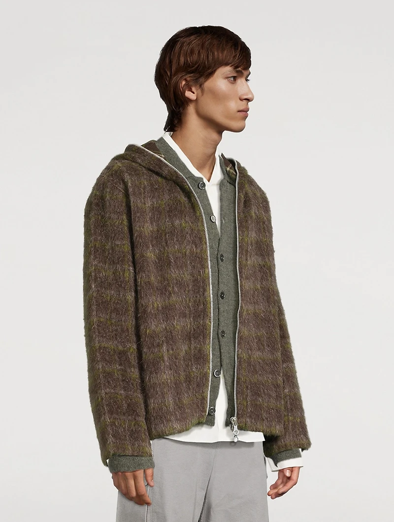 Hairy Wool Jacket Dorf Check Print