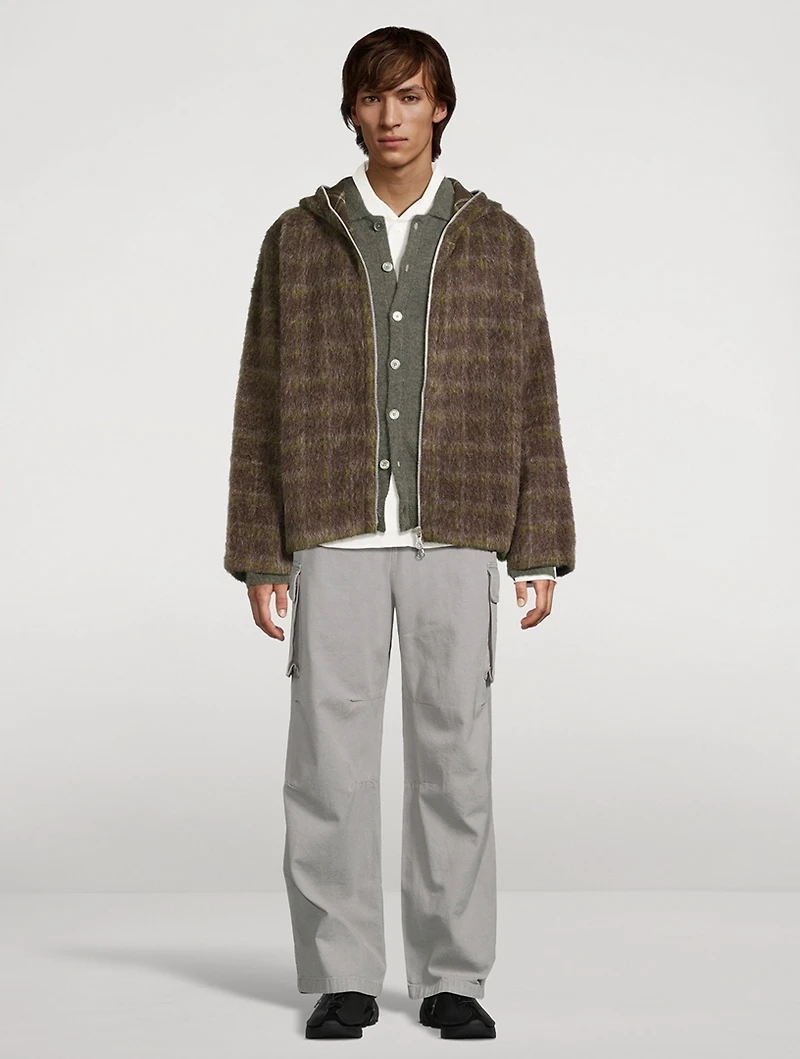 Hairy Wool Jacket Dorf Check Print