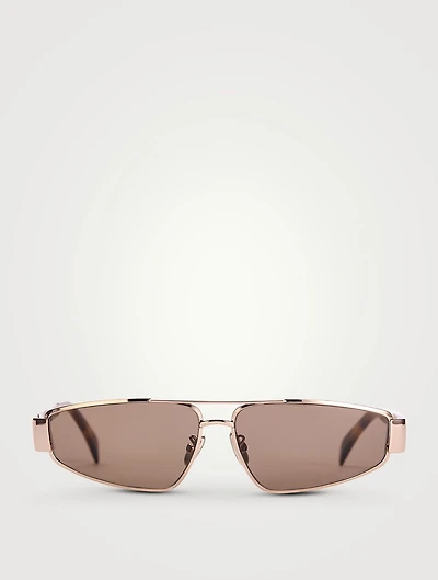 Metal Triomphe Geometric Sunglasses