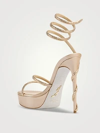 Margot Crystal Satin Platform Sandals