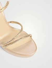 Margot Crystal Satin Platform Sandals