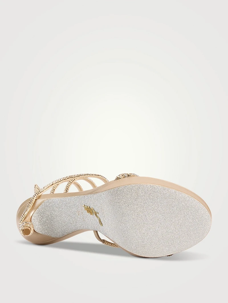 Margot Crystal Satin Platform Sandals