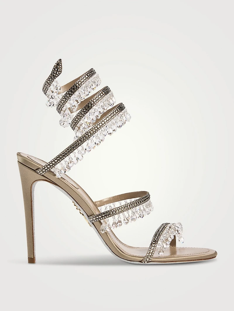 Chandelier Crystal Satin Sandals