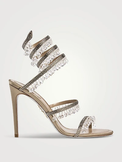 Chandelier Crystal Satin Sandals