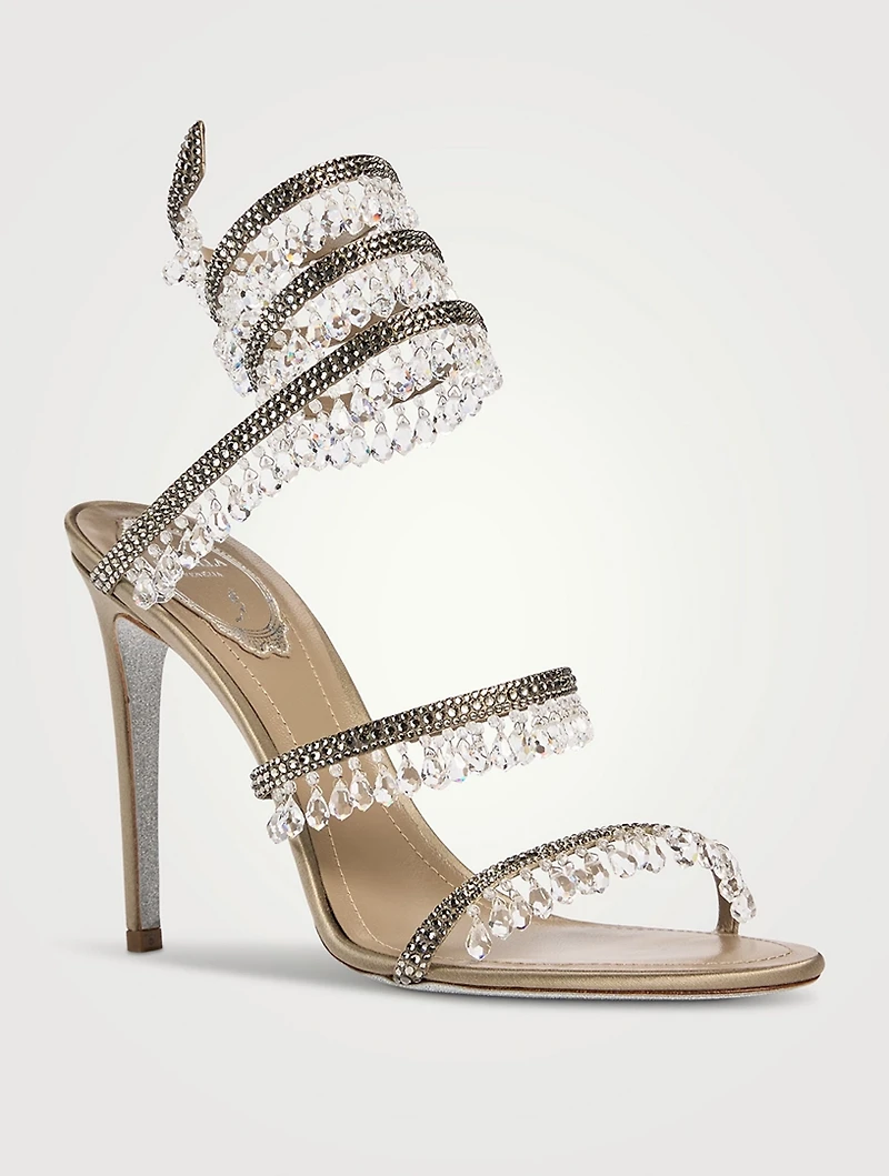 Chandelier Crystal Satin Sandals