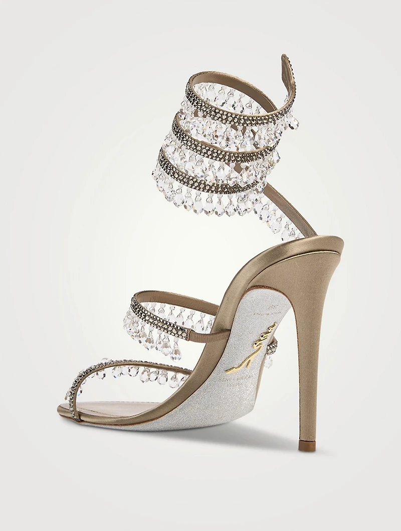 Chandelier Crystal Satin Sandals