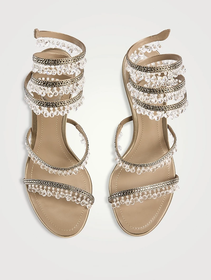 Chandelier Crystal Satin Sandals