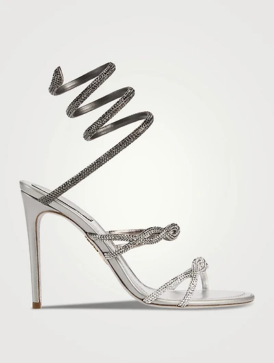 Braid Crystal Satin Sandals