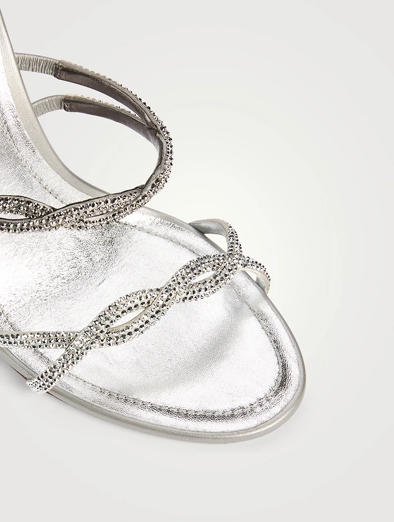 Braid Crystal Satin Sandals