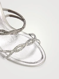 Braid Crystal Satin Sandals