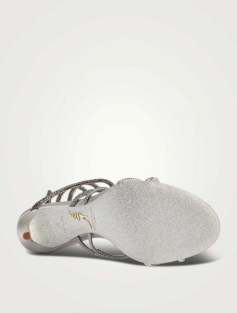 Braid Crystal Satin Sandals